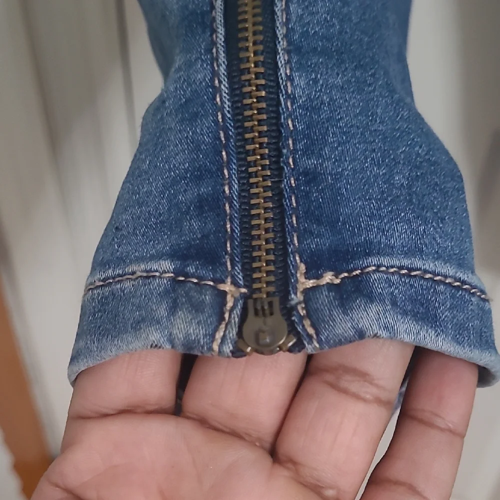 (FF) Nine West HEIDI PULL ON CROPPED Denim Blue Women's Jeggings - Picture 5 of 10